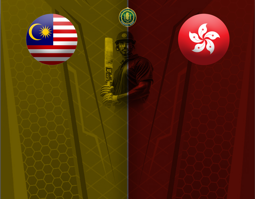 Match 7 of asia-pacific cricket champions trophy, 2025: malaysia vs hong kong, china banner