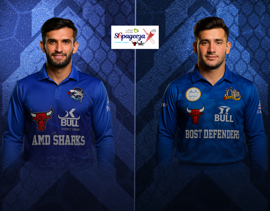 Match 1 of shpageeza cricket league, 2025: amo sharks vs boost defenders banner