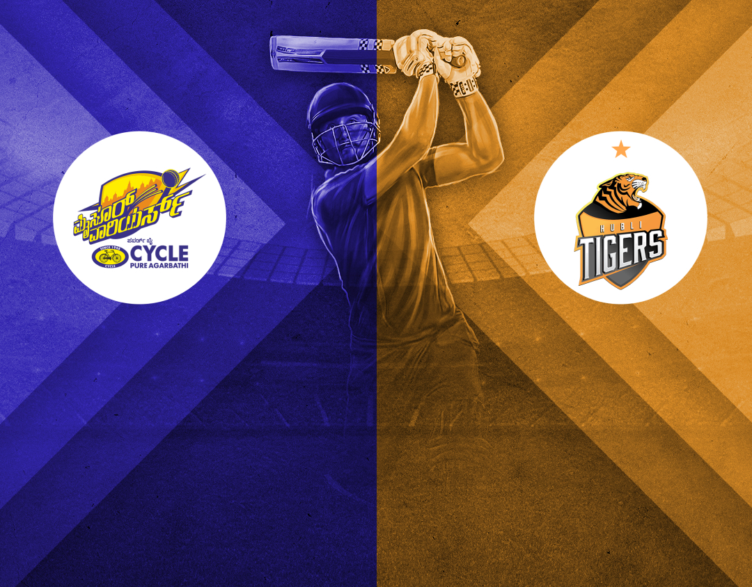 Match 12 of maharaja t20 trophy, 2025: mysore warriors vs hubli tigers banner