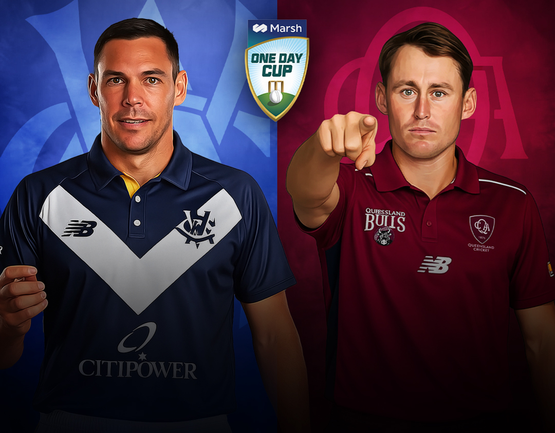 Match 17 of one day cup, 2025-26: victoria vs queensland banner