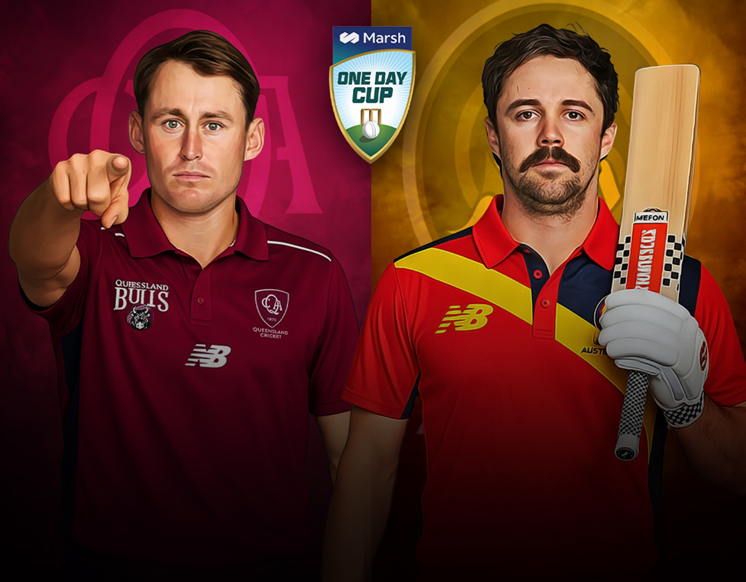 Match 19 of one day cup, 2025-26: queensland vs south australia banner