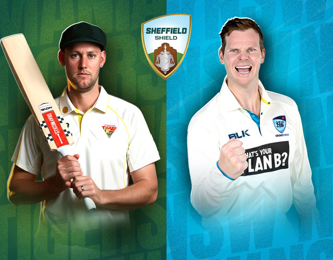  Of sheffield shield, 2025-26: tasmania vs new south wales banner