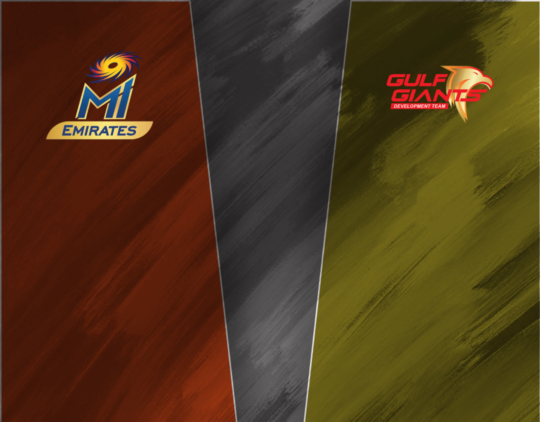 Match 2 of dp world ilt20 development tournament, 2025: mi emirates development vs gulf giants development banner