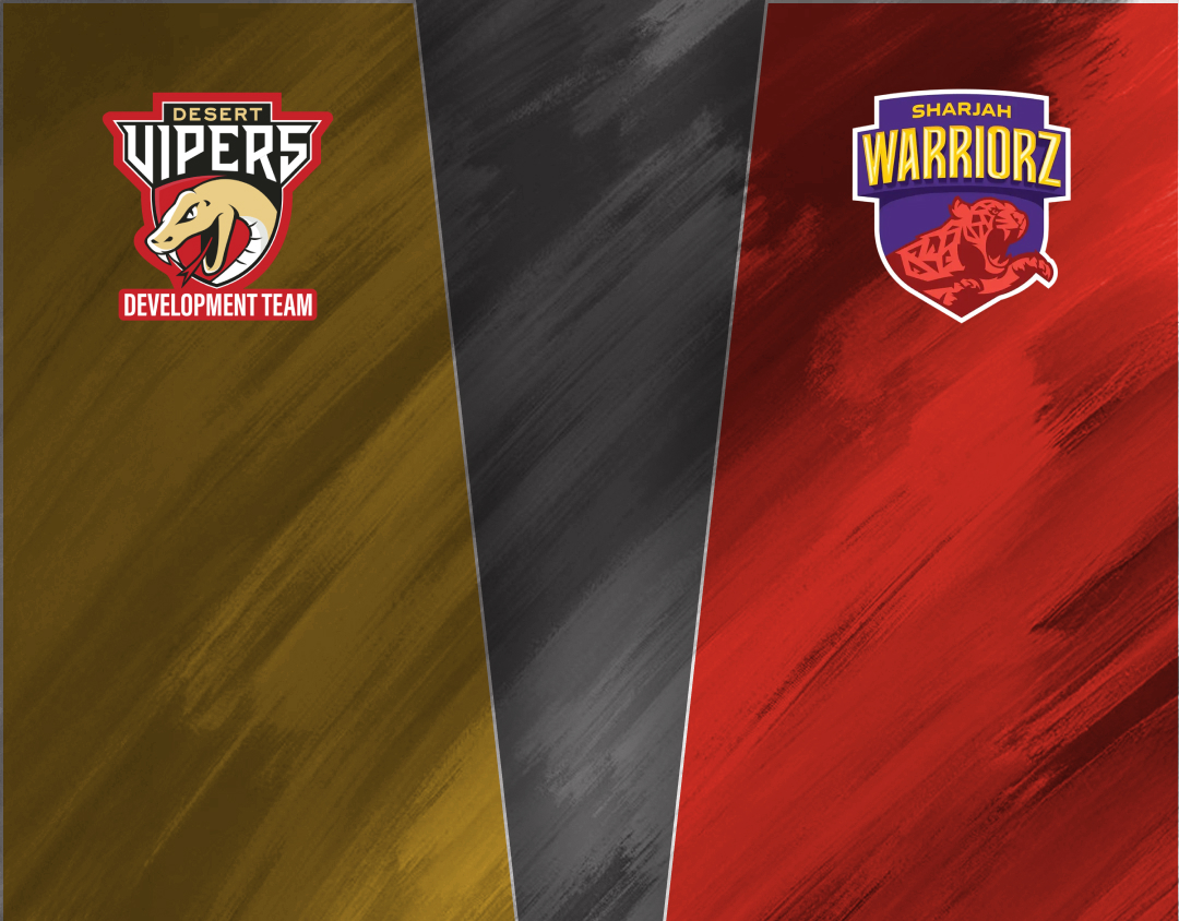 Match 6 of dp world ilt20 development tournament, 2025: desert vipers development vs sharjah warriorz development banner