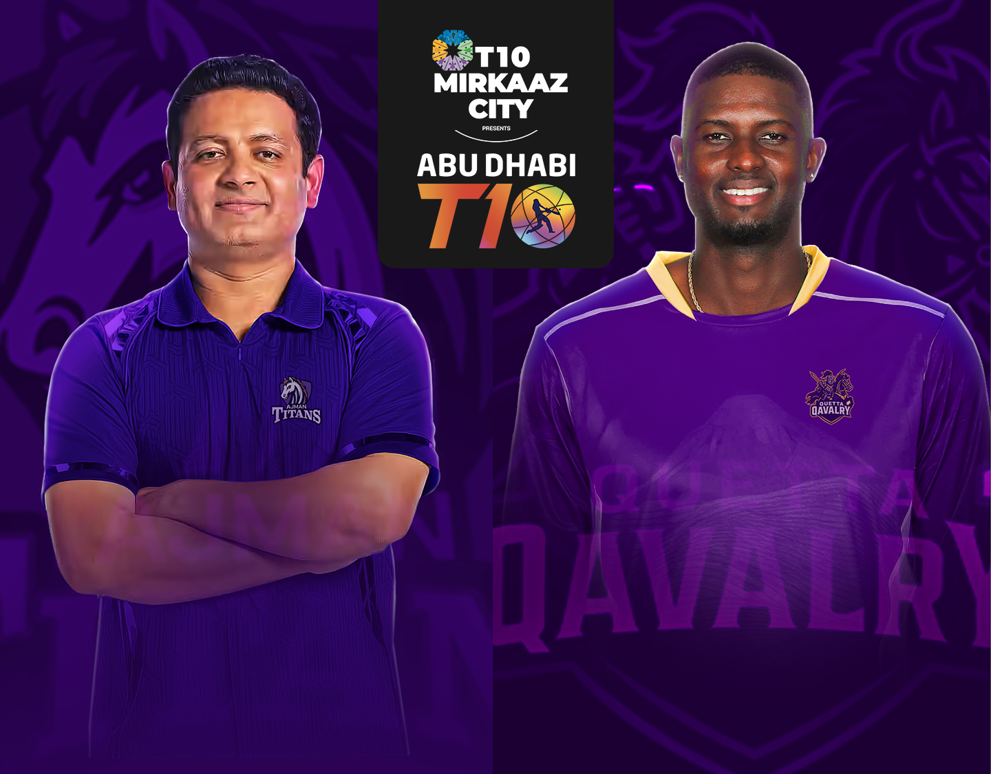 Match 5 of abu dhabi t10, 2025: ajman titans vs quetta qavalry banner