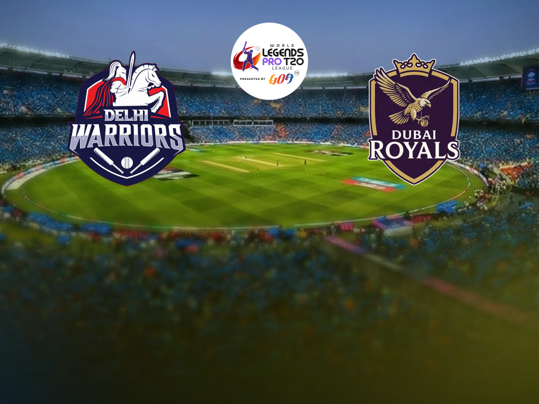 Match 1 of world legends pro t20 league, 2026: delhi warriors vs dubai royals banner