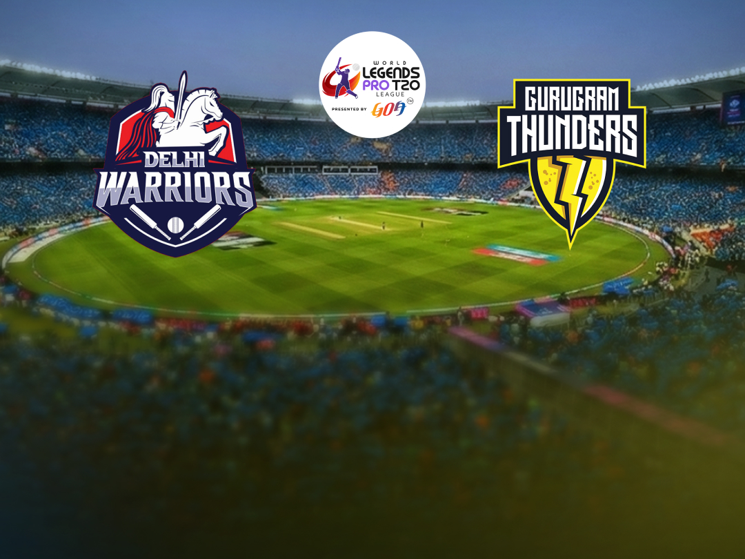 Match 5 of world legends pro t20 league, 2026: delhi warriors vs gurugram thunders banner