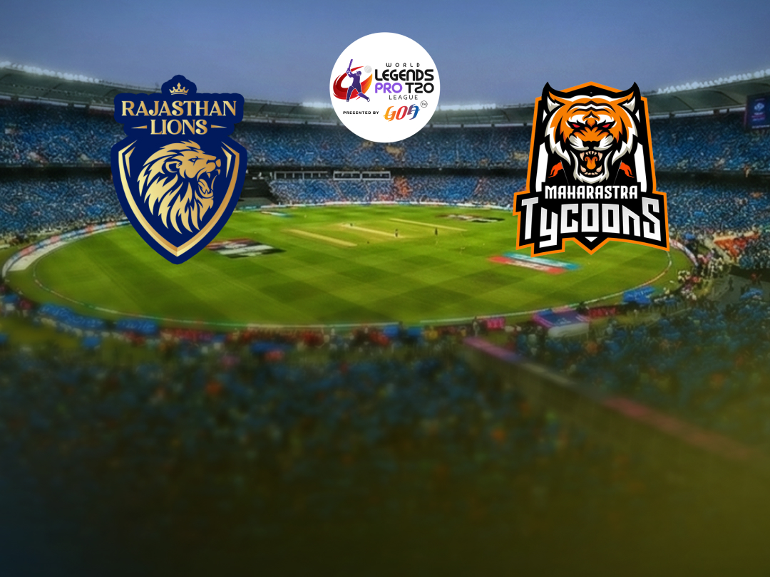 Match 7 of world legends pro t20 league, 2026: rajasthan lions vs maharashtra tycoons banner