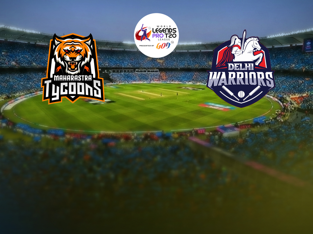 Match 8 of world legends pro t20 league, 2026: maharashtra tycoons vs delhi warriors banner