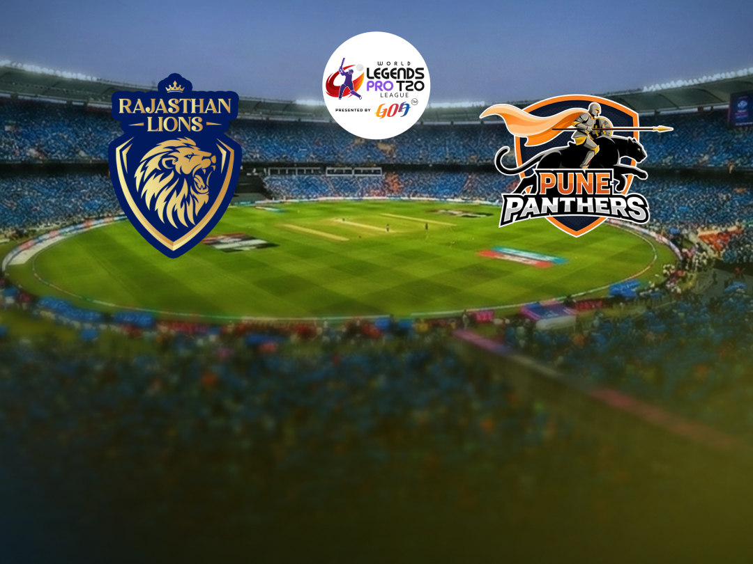 Match 10 of world legends pro t20 league, 2026: rajasthan lions vs pune panthers banner