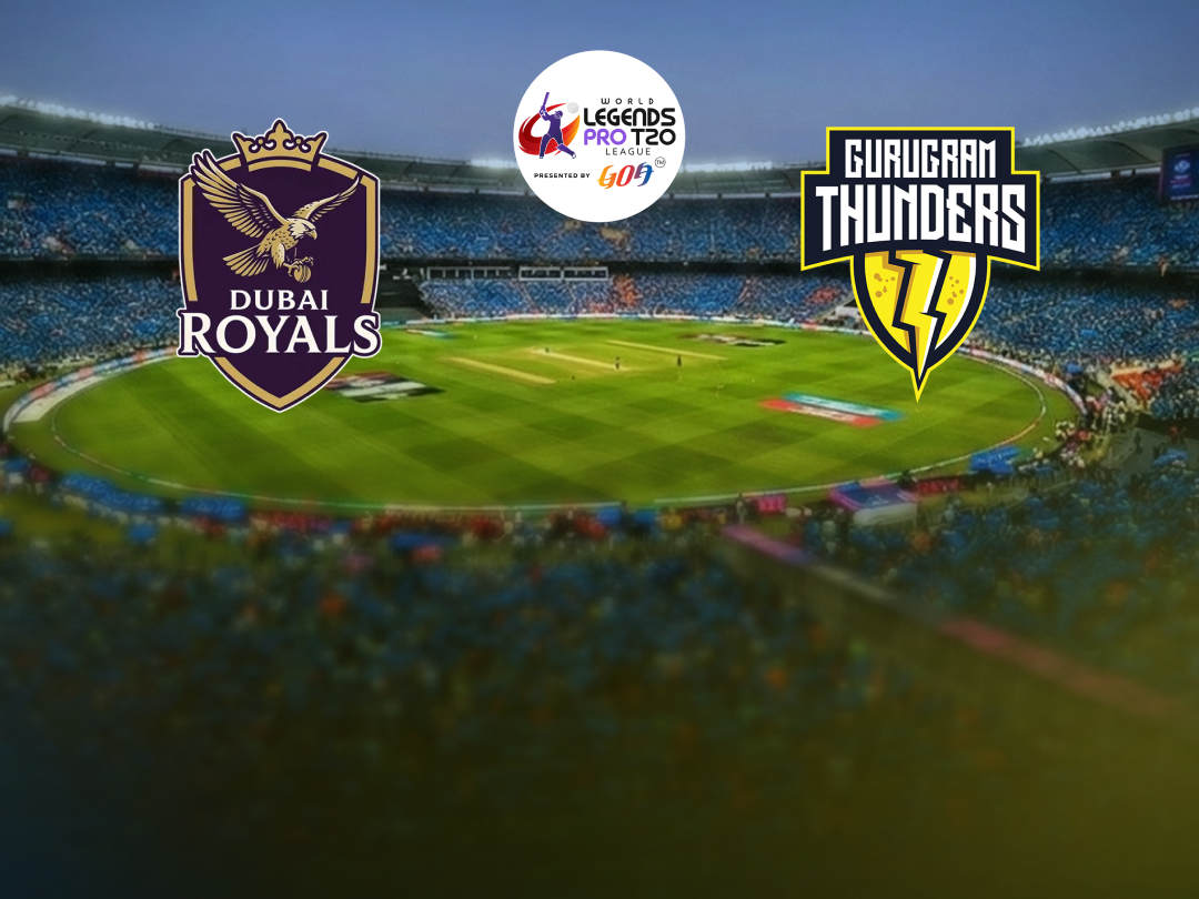 Match 12 of world legends pro t20 league, 2026: dubai royals vs gurugram thunders banner