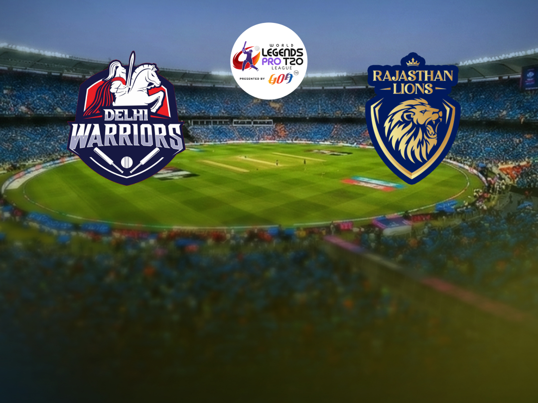 Match 13 of world legends pro t20 league, 2026: delhi warriors vs rajasthan lions banner