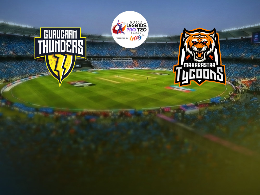 Match 15 of world legends pro t20 league, 2026: gurugram thunders vs maharashtra tycoons banner