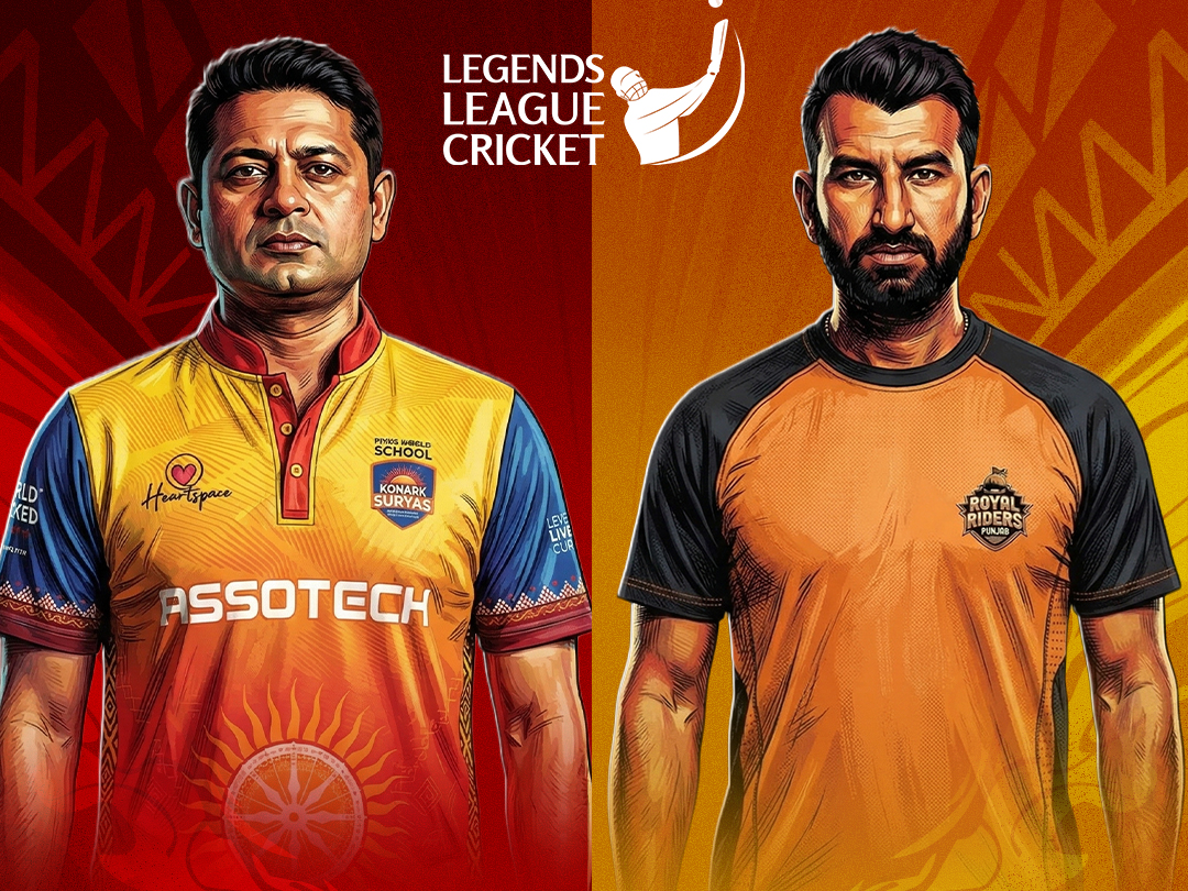 Match 5 of legends league cricket, 2026: konark suryas odisha vs royal riders punjab banner