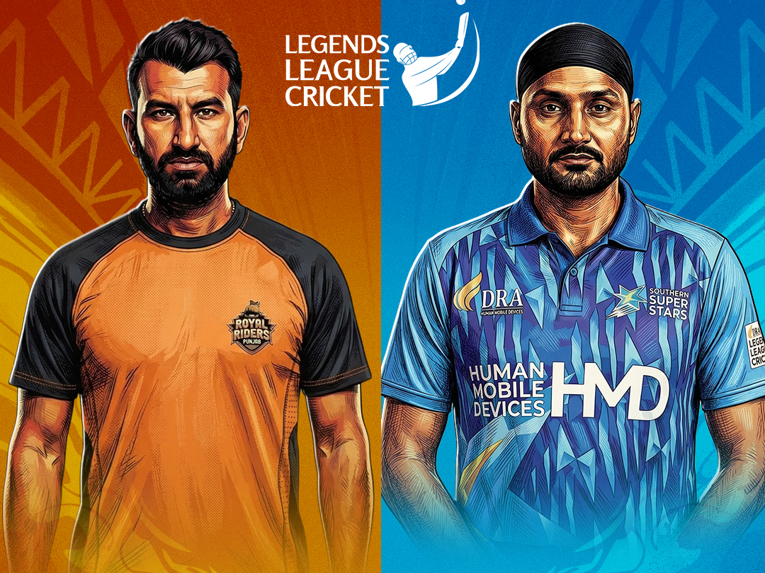 Match 7 of legends league cricket, 2026: royal riders punjab vs southern super stars banner