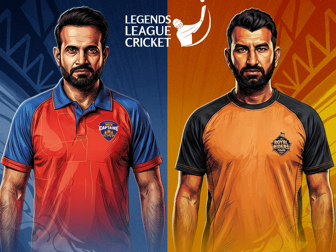 Match 12 of legends league cricket, 2026: india captains vs royal riders punjab banner