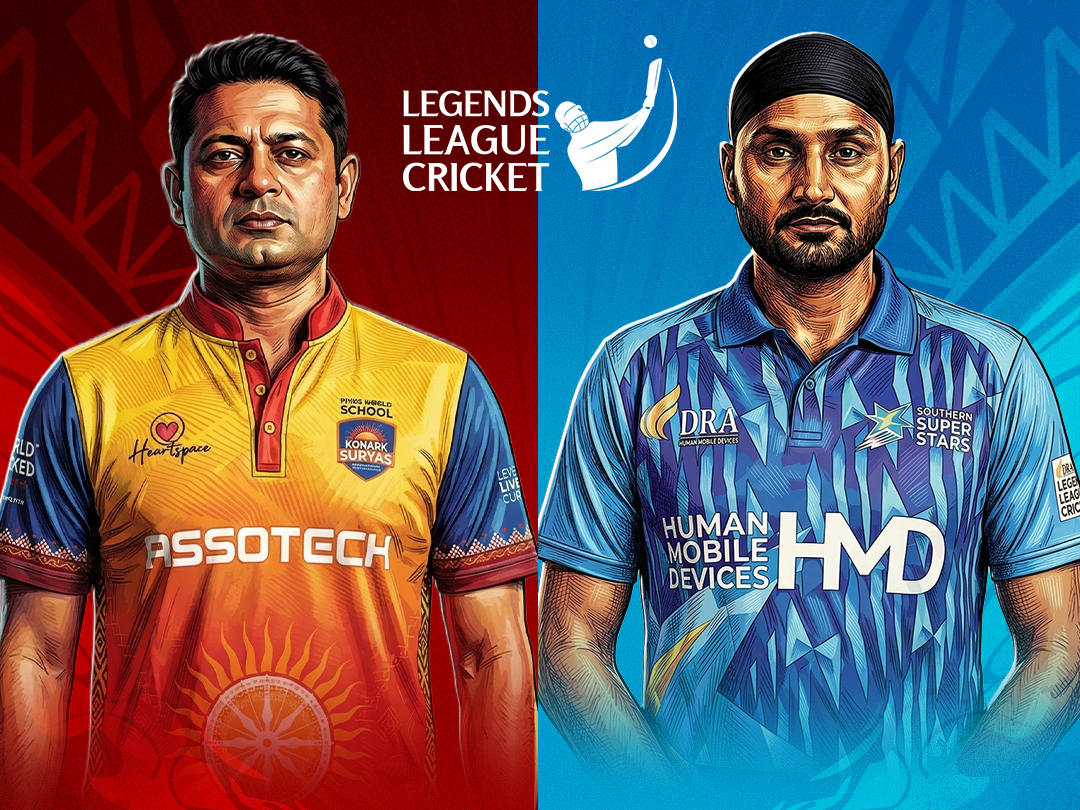 Match 12 of legends league cricket, 2026: konark suryas odisha vs southern super stars banner