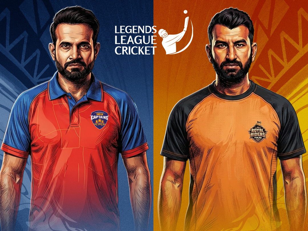 Match 14 of legends league cricket, 2026: india captains vs royal riders punjab banner
