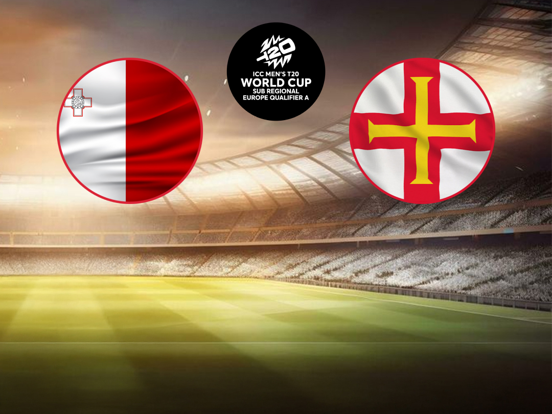 Match 5 of icc men's t20 wc europe sub regional qualifier a: malta vs guernsey banner