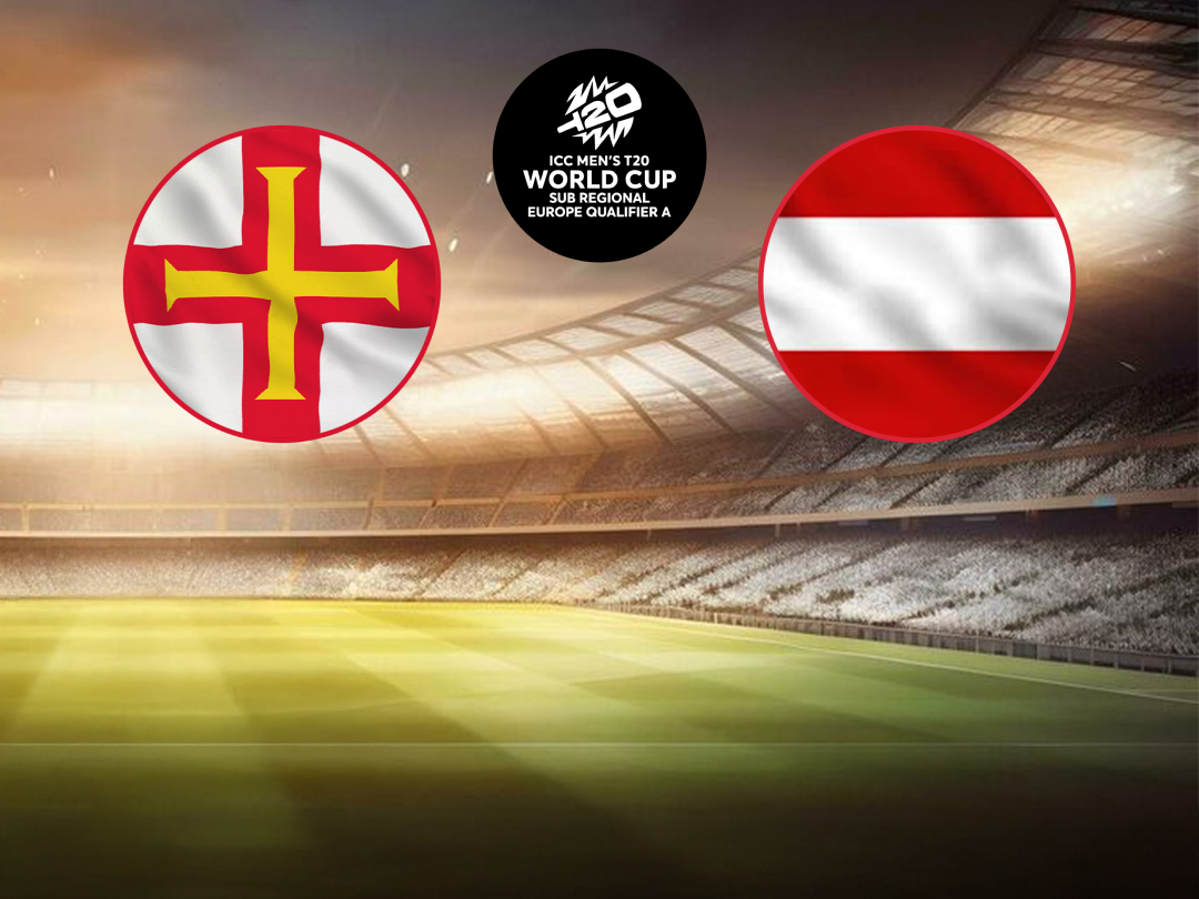 Match 12 of icc men's t20 wc europe sub regional qualifier a: guernsey vs austria banner