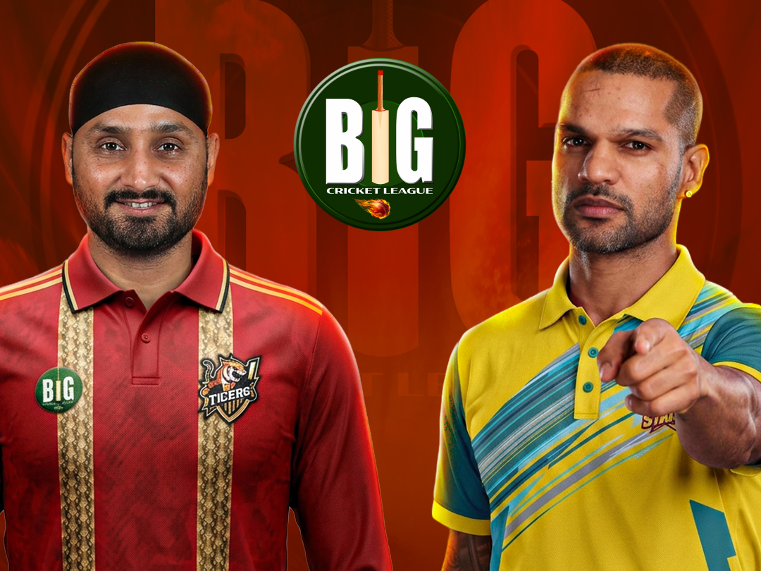 Match 9 of big cricket league season 2: mp tigers vs up brij stars banner