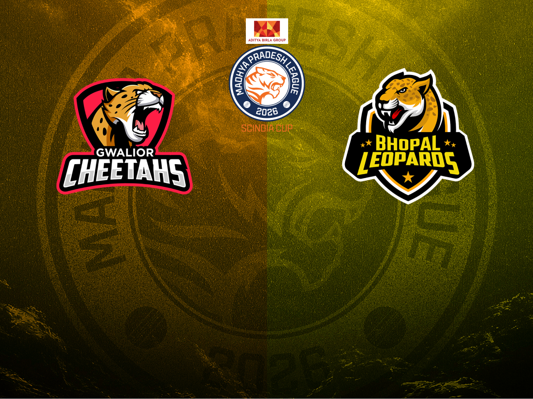 Match 4 of madhya pradesh league t20, 2026: gwalior cheetahs vs bhopal leopards banner