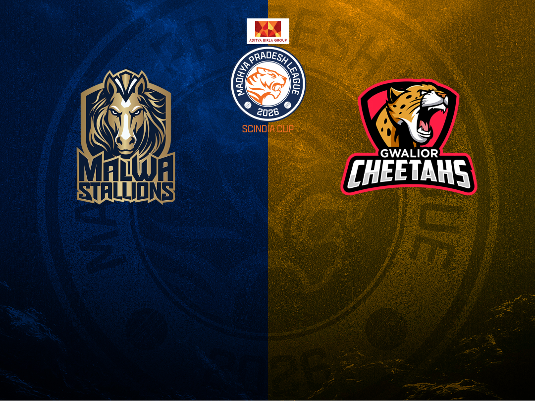 Match 8 of madhya pradesh league t20, 2026: malwa stallions vs gwalior cheetahs banner