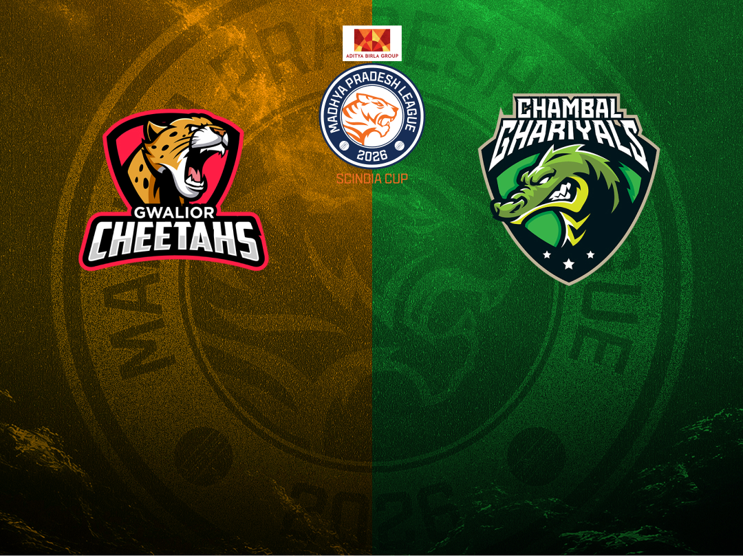 Match 19 of madhya pradesh league t20, 2026: gwalior cheetahs vs chambal ghariyals banner
