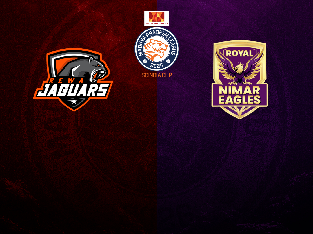 Match 20 of madhya pradesh league t20, 2026: rewa jaguars vs royal nimar eagles banner