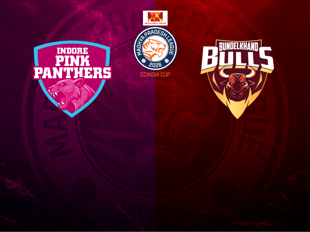 Match 22 of madhya pradesh league t20, 2026: indore pink panthers vs bundelkhand bulls banner
