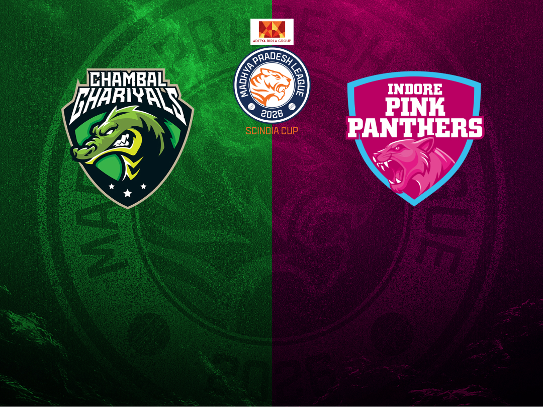 Match 26 of madhya pradesh league t20, 2026: chambal ghariyals vs indore pink panthers banner