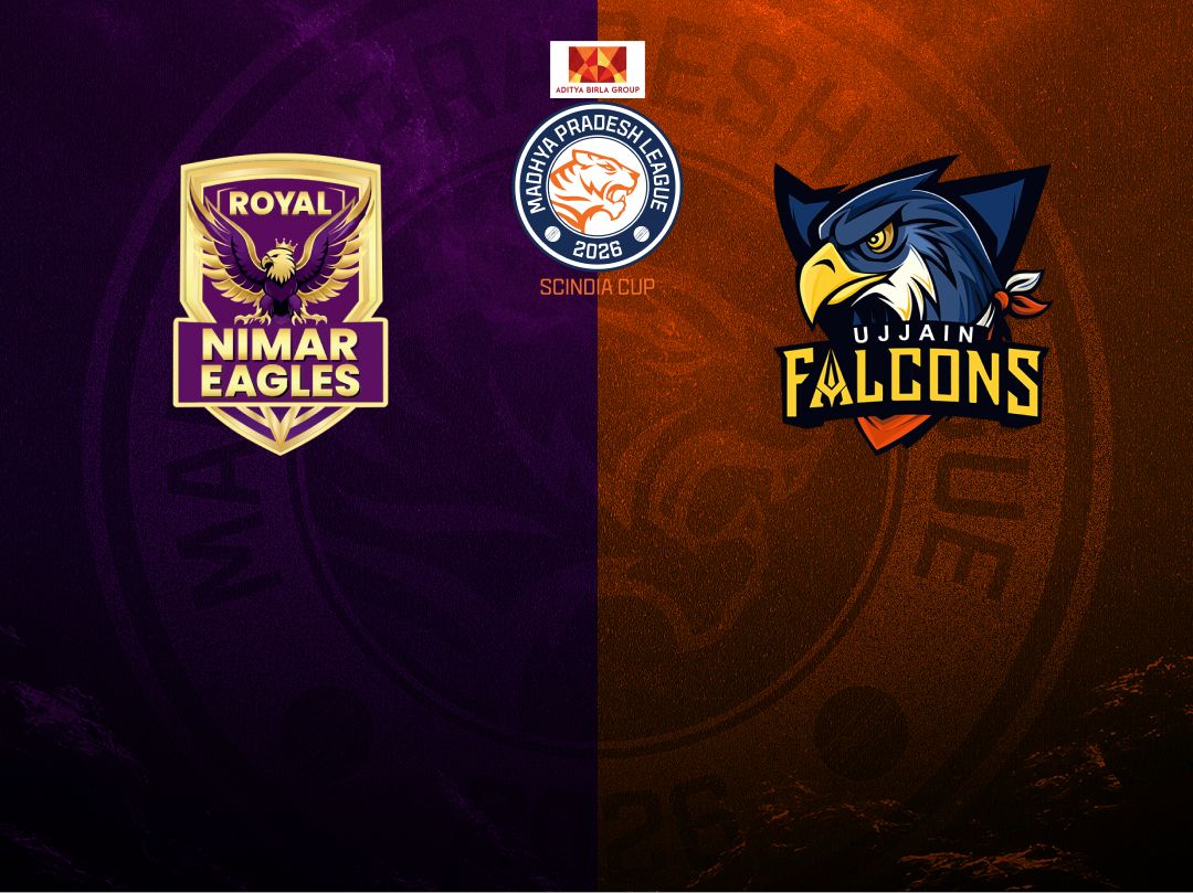 Match 27 of madhya pradesh league t20, 2026: royal nimar eagles vs ujjain falcons banner