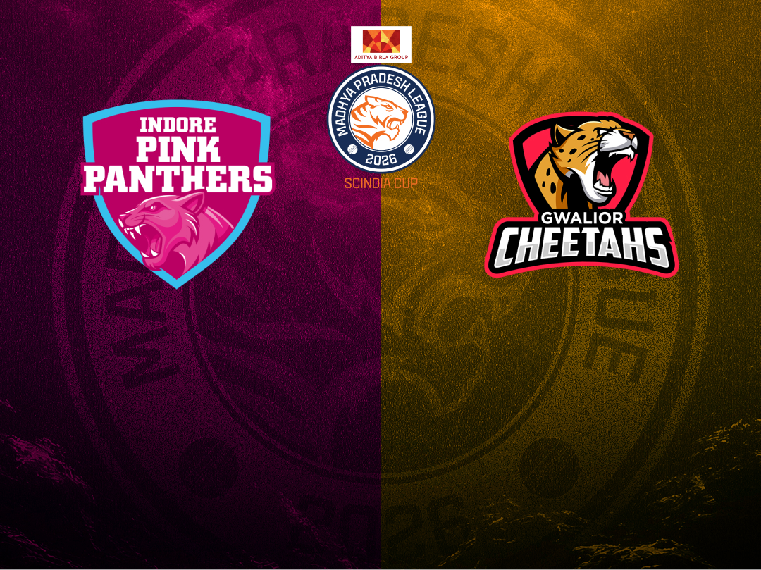 Match 42 of madhya pradesh league t20, 2026: indore pink panthers vs gwalior cheetahs banner