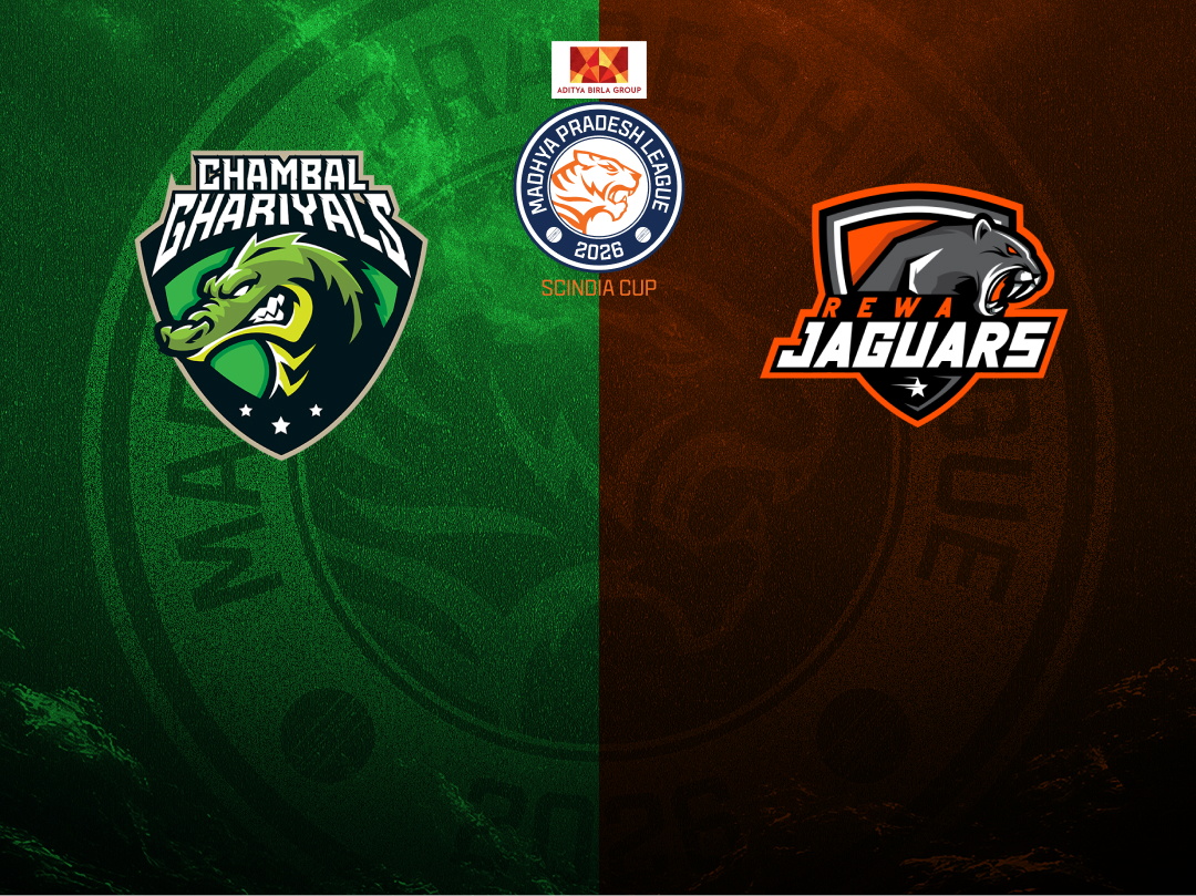 Match 43 of madhya pradesh league t20, 2026: chambal ghariyals vs rewa jaguars banner