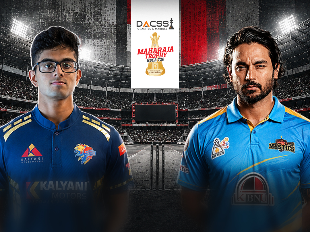 Match 1 of maharaja t20 trophy, 2026: kalyani bengaluru blasters vs gulbarga mystics banner