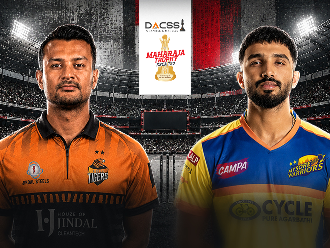 Match 21 of maharaja t20 trophy, 2026: hubli tigers vs mysore warriors banner