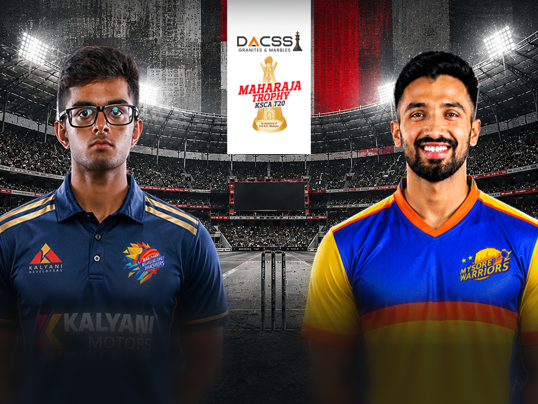 Match 25 of maharaja t20 trophy, 2026: kalyani bengaluru blasters vs mysore warriors banner