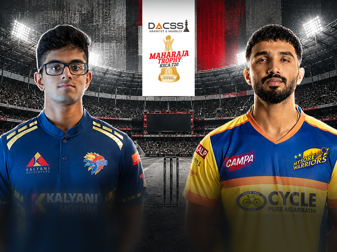 Match 25 of maharaja t20 trophy, 2026: kalyani bengaluru blasters vs mysore warriors banner
