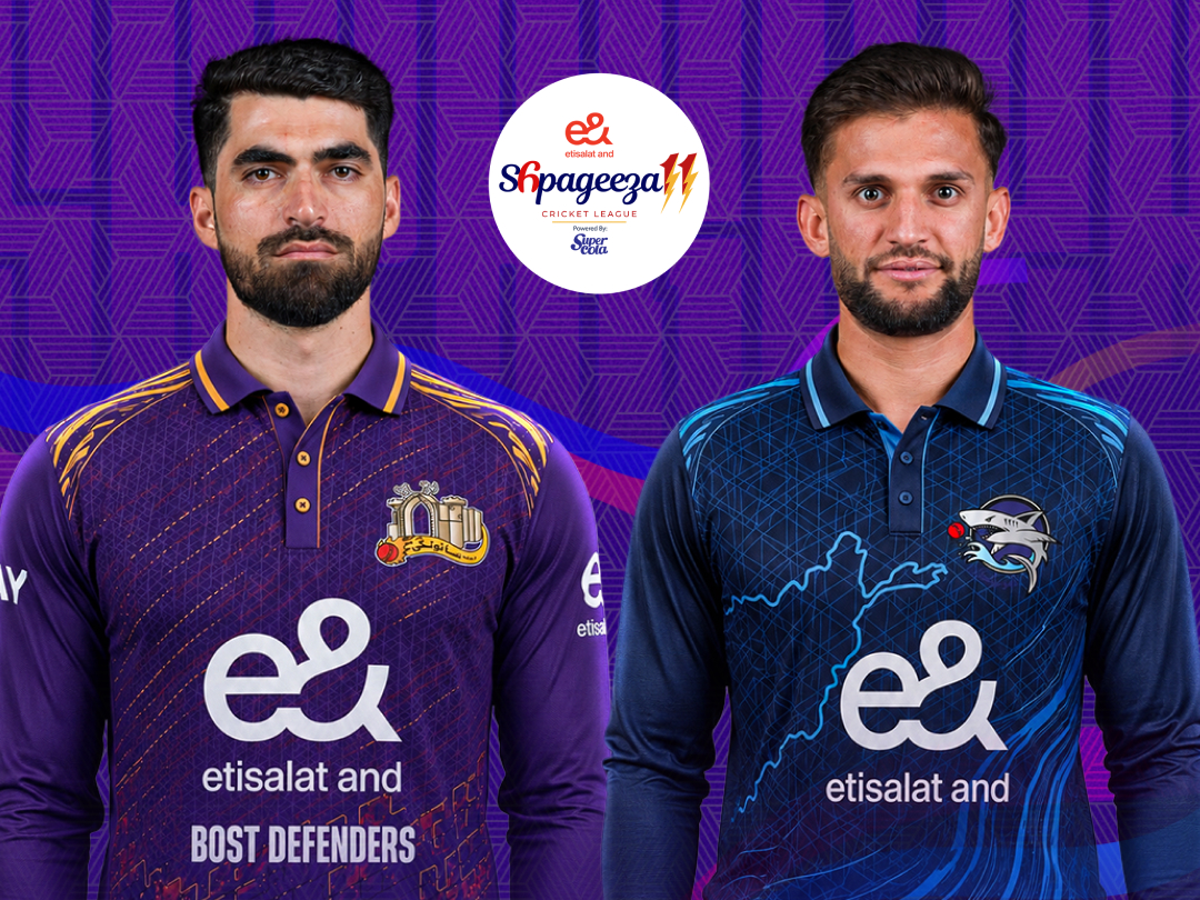 Match 3 of shpageeza cricket league, 2026: bost defenders vs amo sharks banner