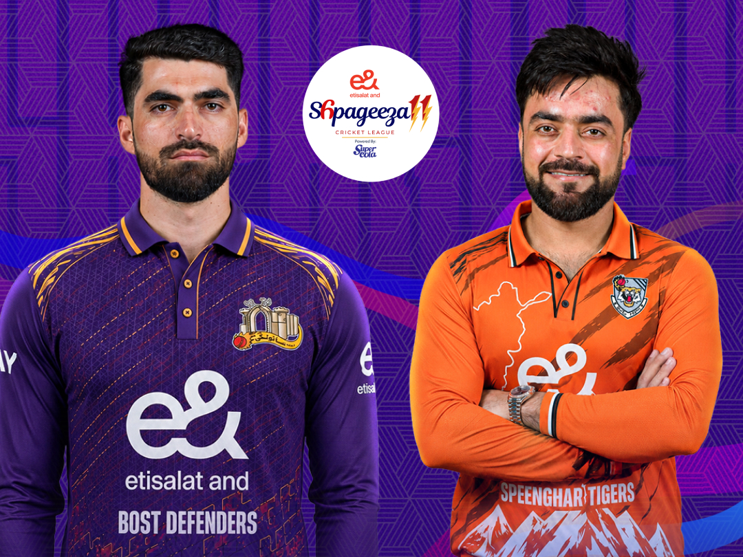 Match 6 of shpageeza cricket league, 2026: bost defenders vs speen ghar tigers banner