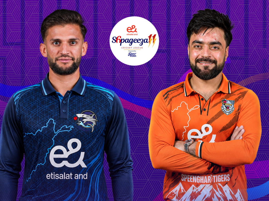 Match 9 of shpageeza cricket league, 2026: amo sharks vs speen ghar tigers banner