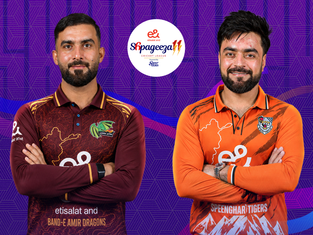 Match 12 of shpageeza cricket league, 2026: band-e-amir dragons vs speen ghar tigers banner