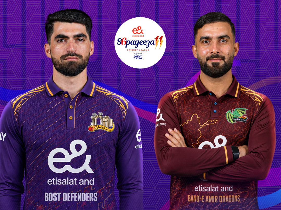 Match 16 of shpageeza cricket league, 2026: bost defenders vs band-e-amir dragons banner