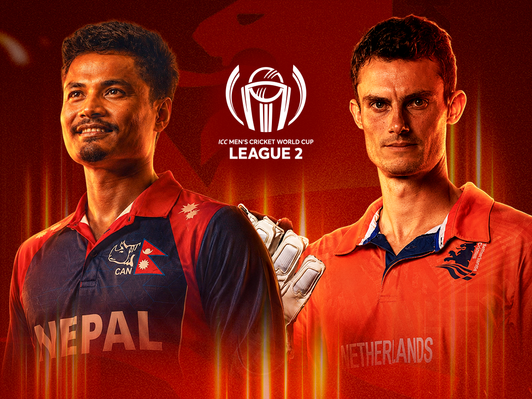 Match 120 of icc cwc league 2 netherlands, 2026: nepal vs netherlands banner