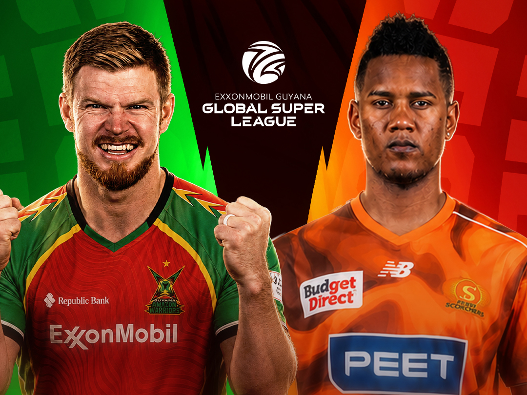 Match 10 of global super league, 2026: guyana amazon warriors vs perth scorchers xi banner