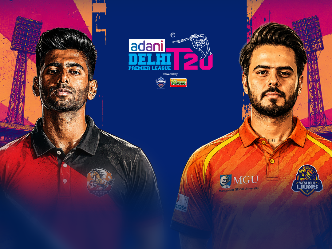 Match 14 of delhi premier league, 2026: east delhi riders vs west delhi lions banner