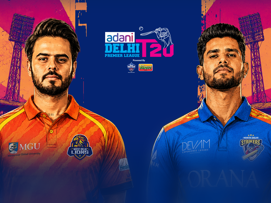 Match 23 of delhi premier league, 2026: west delhi lions vs north delhi strikers banner
