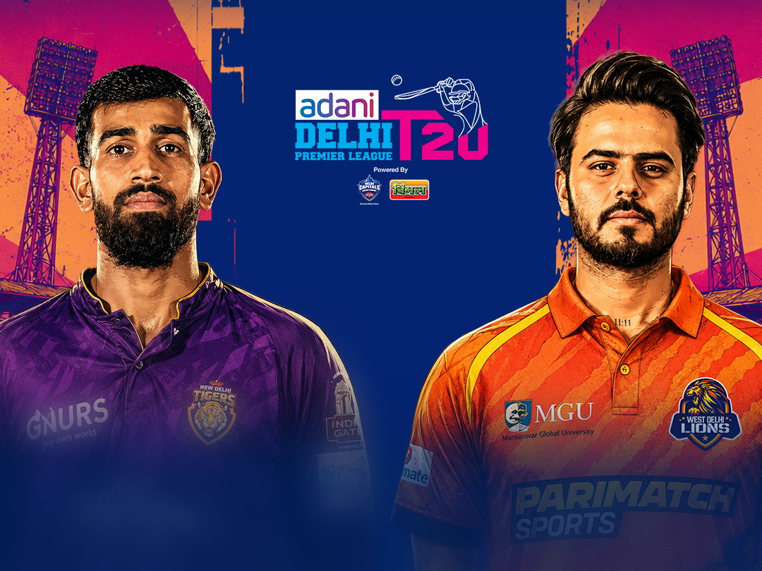 Delhi premier league, 2026 of delhi premier league, 2026: new delhi tigers vs west delhi lions banner