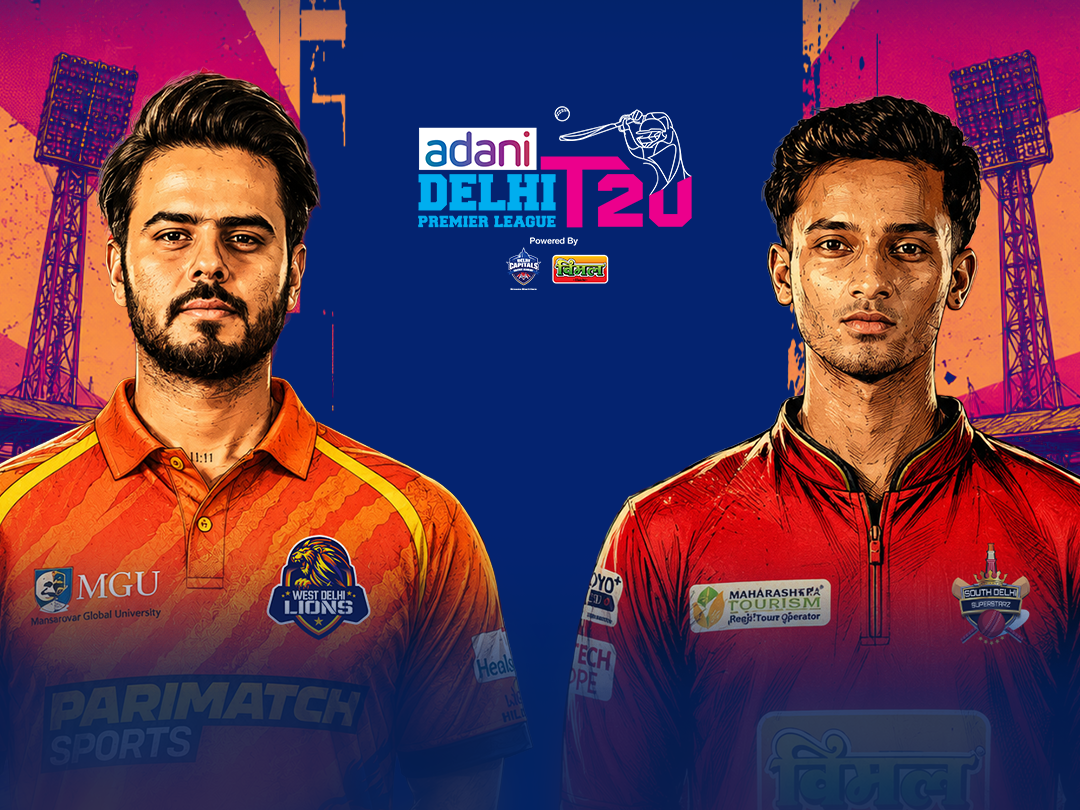 Delhi premier league, 2026 of delhi premier league, 2026: west delhi lions vs south delhi superstarz banner