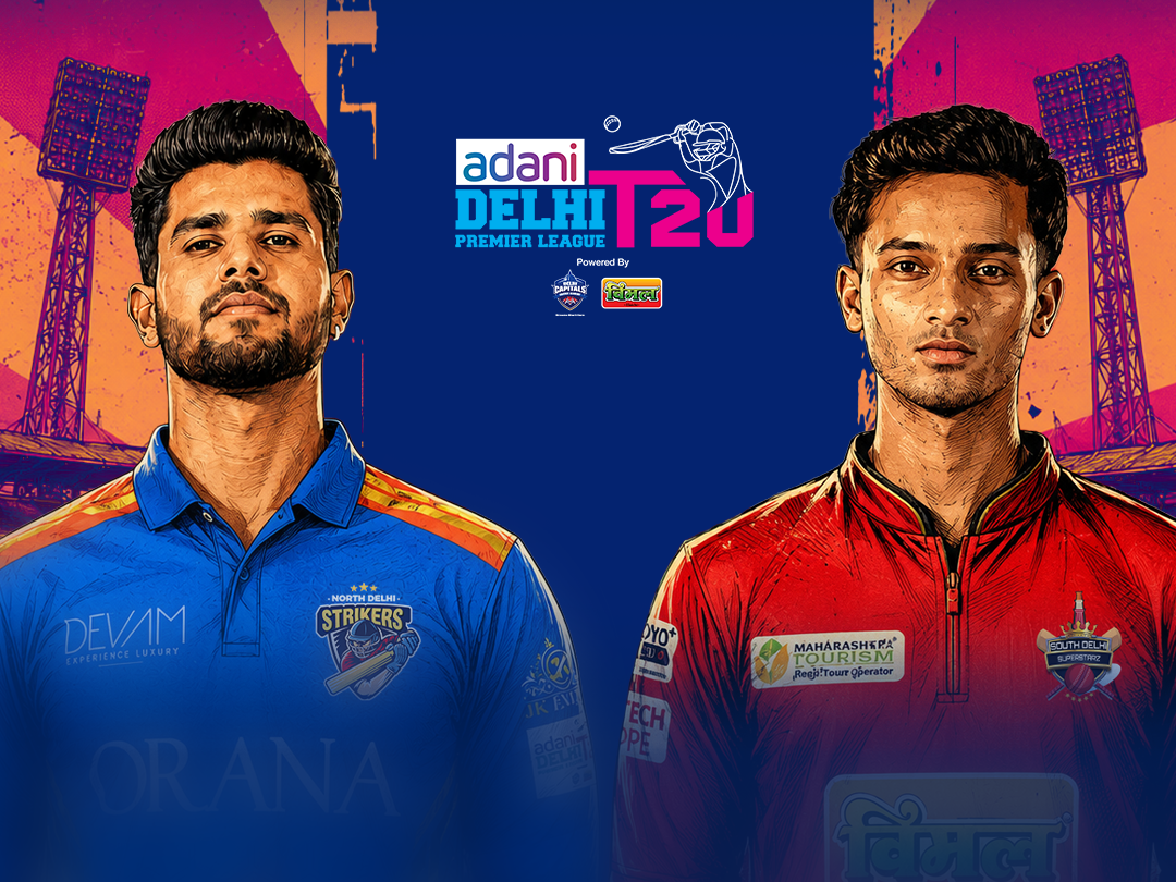 Delhi premier league, 2026 of delhi premier league, 2026: north delhi strikers vs south delhi superstarz banner